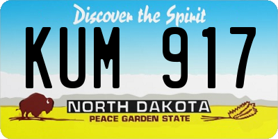 ND license plate KUM917