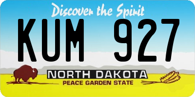 ND license plate KUM927