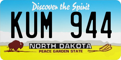 ND license plate KUM944