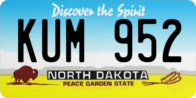 ND license plate KUM952