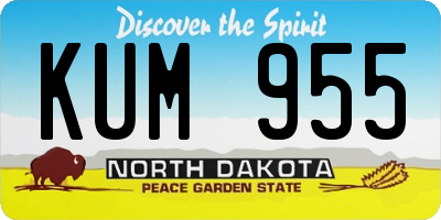 ND license plate KUM955