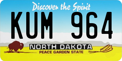 ND license plate KUM964