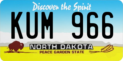 ND license plate KUM966