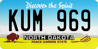 ND license plate KUM969