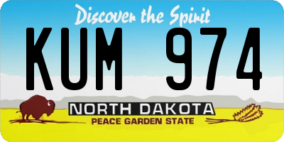 ND license plate KUM974
