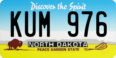 ND license plate KUM976