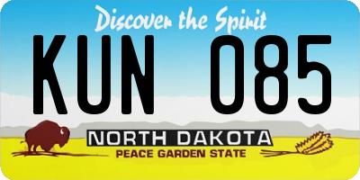 ND license plate KUN085