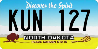 ND license plate KUN127