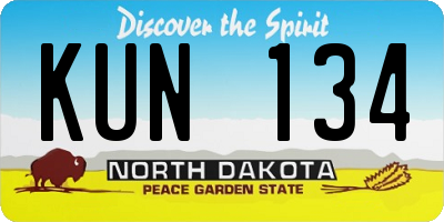 ND license plate KUN134