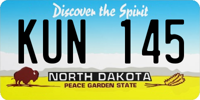 ND license plate KUN145