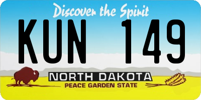 ND license plate KUN149