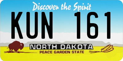 ND license plate KUN161