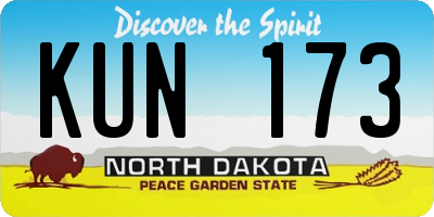 ND license plate KUN173