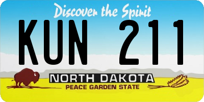 ND license plate KUN211
