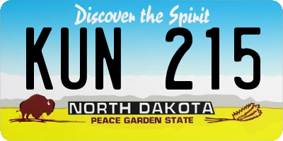 ND license plate KUN215