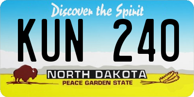 ND license plate KUN240