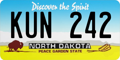 ND license plate KUN242