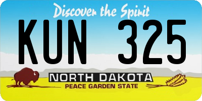 ND license plate KUN325