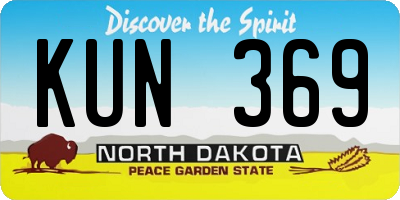 ND license plate KUN369