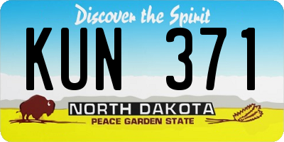 ND license plate KUN371