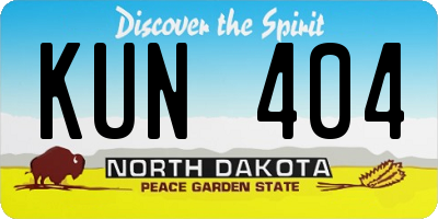 ND license plate KUN404