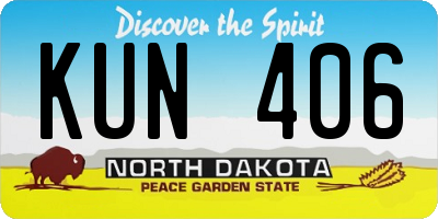 ND license plate KUN406