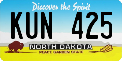 ND license plate KUN425