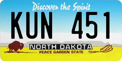 ND license plate KUN451