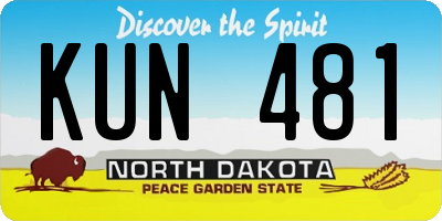 ND license plate KUN481