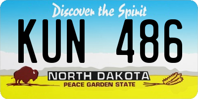 ND license plate KUN486