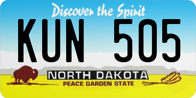 ND license plate KUN505