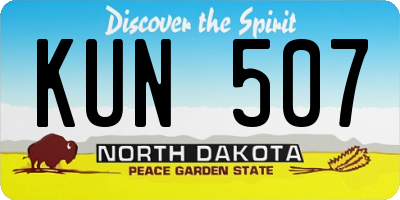 ND license plate KUN507