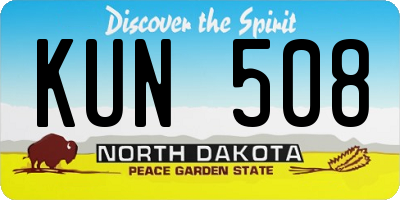 ND license plate KUN508