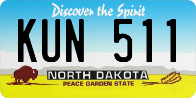 ND license plate KUN511