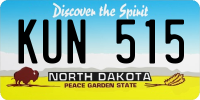 ND license plate KUN515