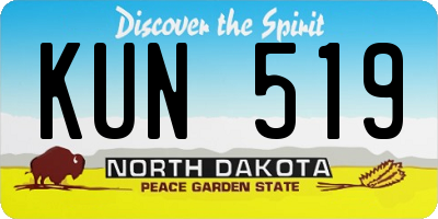 ND license plate KUN519