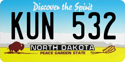 ND license plate KUN532