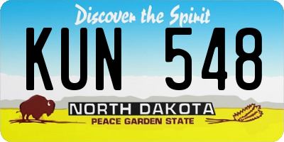 ND license plate KUN548