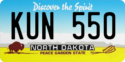 ND license plate KUN550