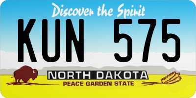 ND license plate KUN575