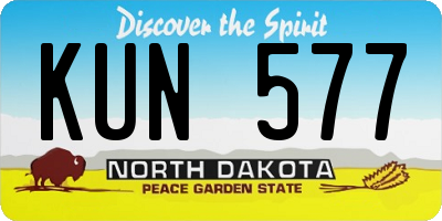 ND license plate KUN577