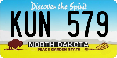 ND license plate KUN579