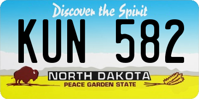 ND license plate KUN582