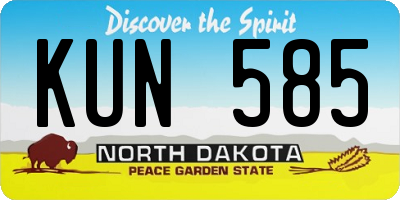 ND license plate KUN585