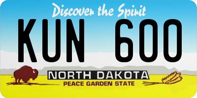 ND license plate KUN600