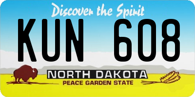 ND license plate KUN608