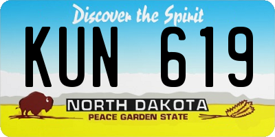 ND license plate KUN619