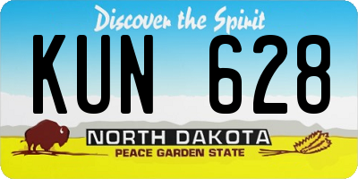 ND license plate KUN628