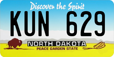 ND license plate KUN629