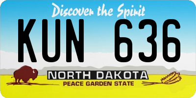 ND license plate KUN636